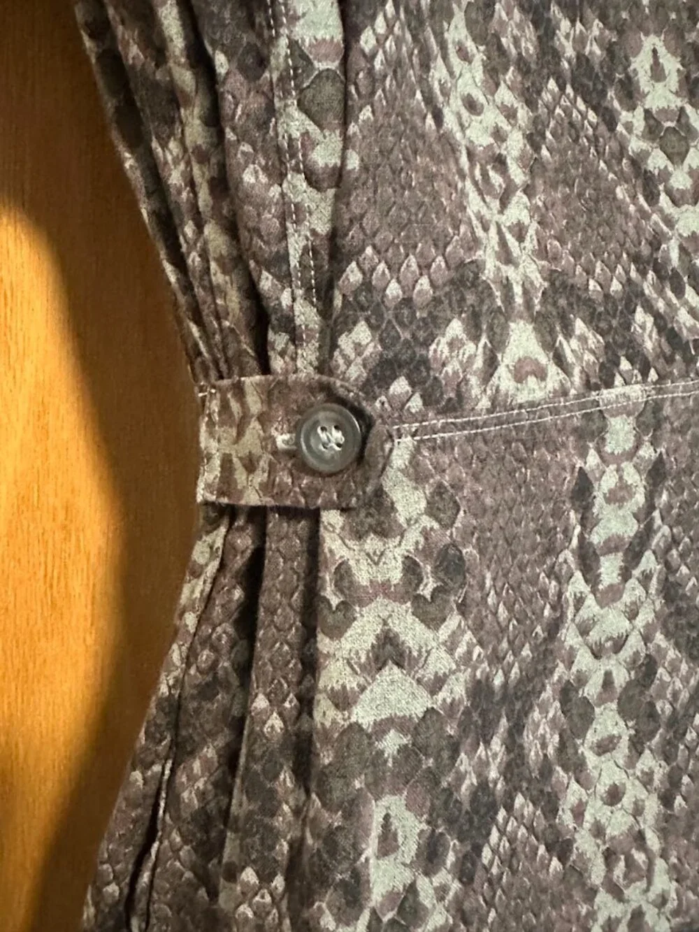 Free People Snake Print Button-Down Utility Dress Size XS - Picture 3 of 8